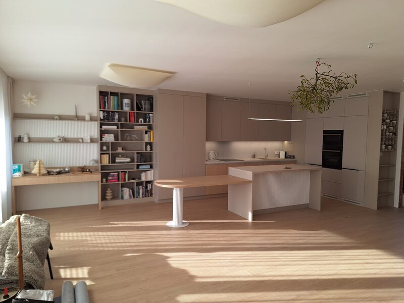 Open-plan kuchyňa – detail pracovnej plochy a ostrovčeka